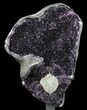 Sparkling Purple Amethyst With Calcite On Metal Stand - Uruguay #51300-1